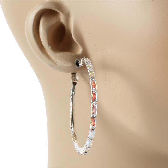 50 MM Rhinestones Hoop Earring