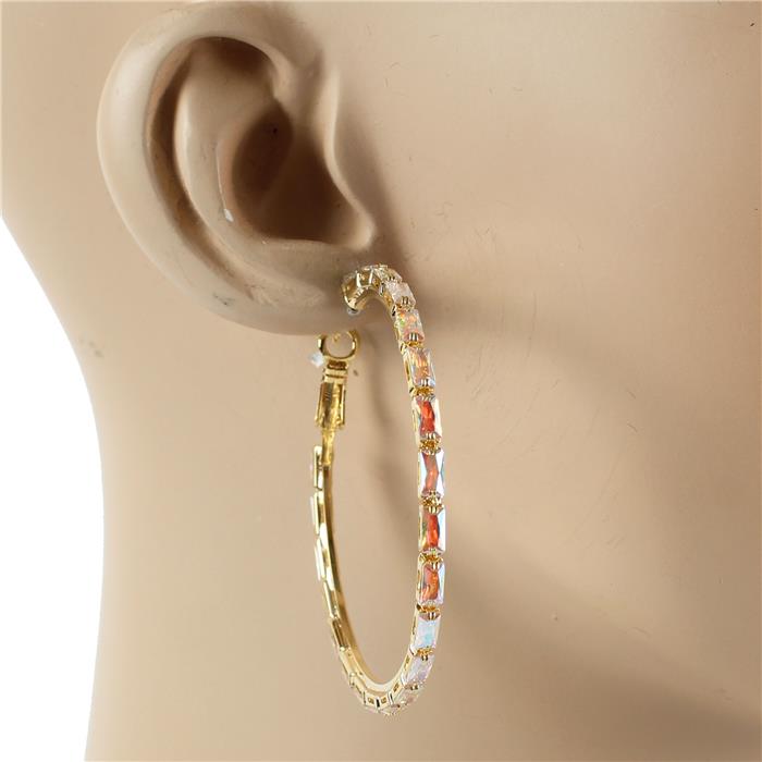 50 MM Rhinestones Hoop Earring