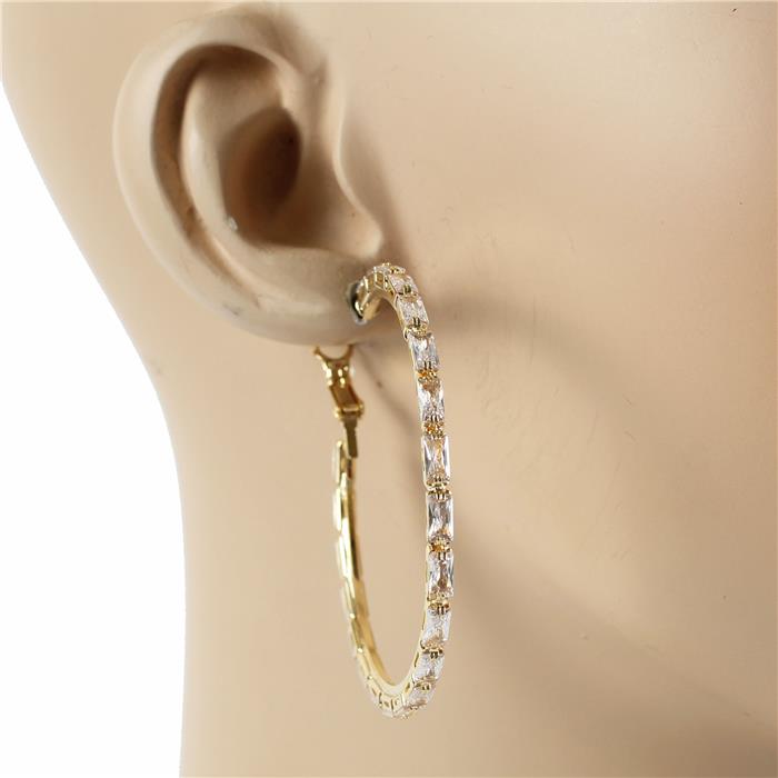 50 MM Rhinestones Hoop Earring