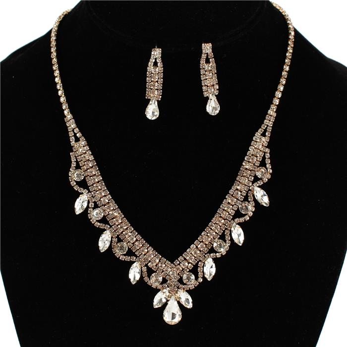 Rhinestone Necklace Set