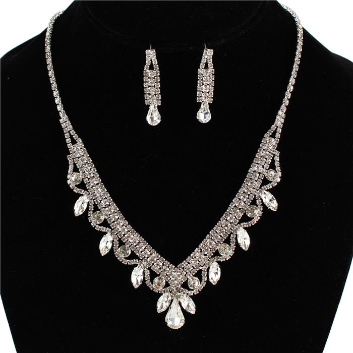 Rhinestone Necklace Set