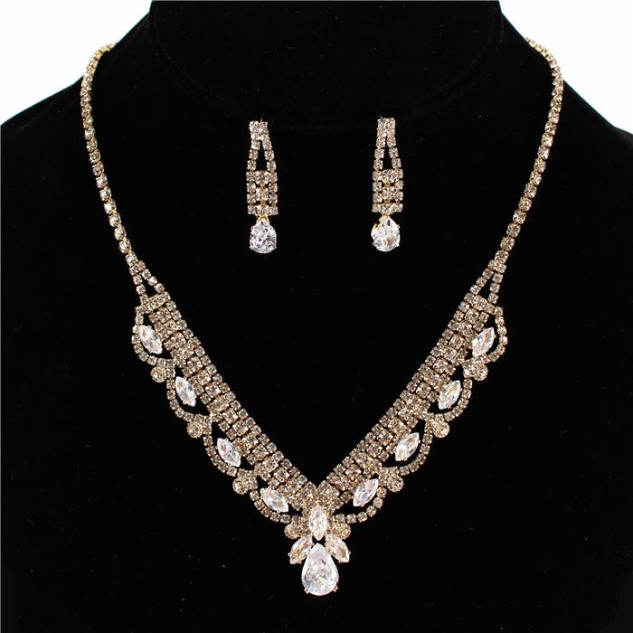 Rhinestones Necklace Set