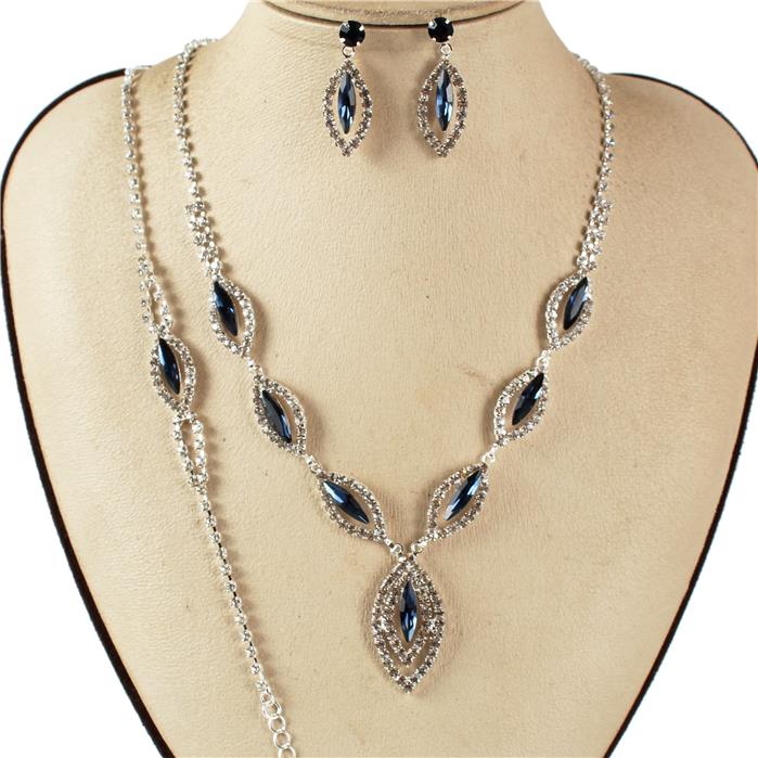 3 PC Rhinestones Necklace Set