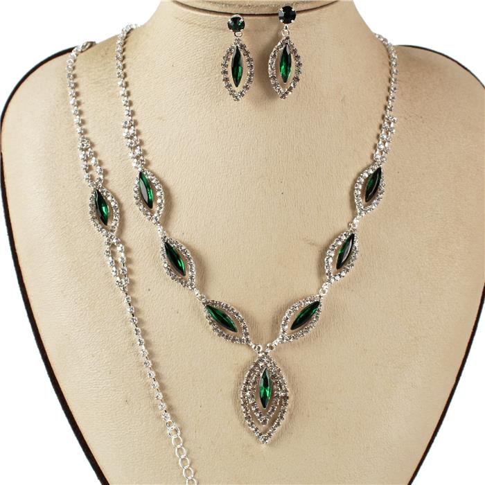 3 PC Rhinestones Necklace Set