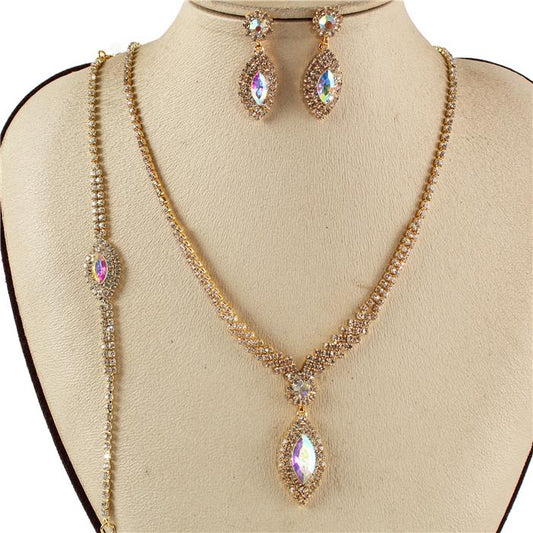 3 PC Rhinestones Necklace Set