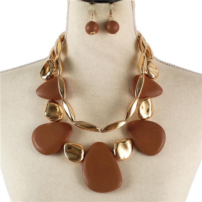 Fashion Wood Necklace Set