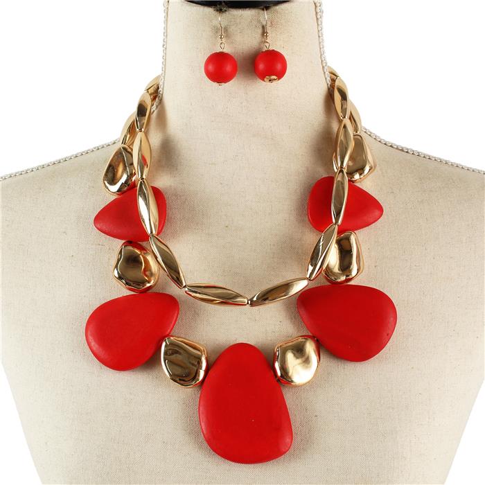 Fashion Wood Necklace Set