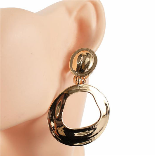 Clip On Metal Dangle Earring