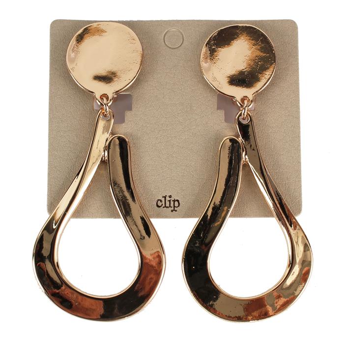 Clip On Metal Dangle Earring