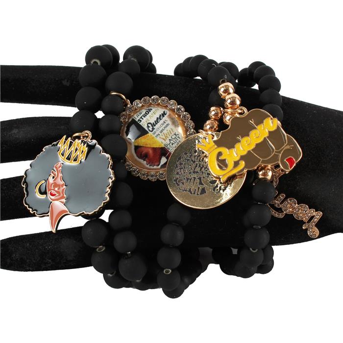 Fashion Bead With Charms 5 Layered Bracelet