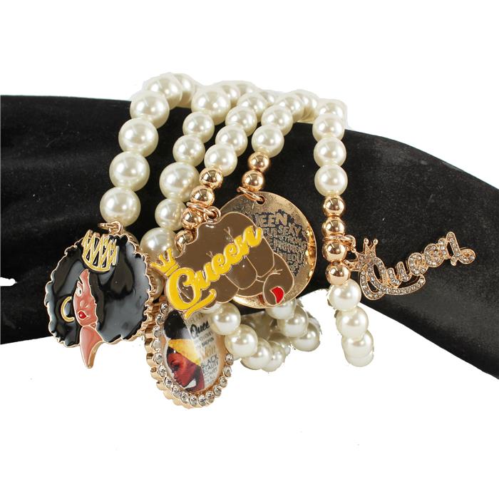 Fashion Bead With Charms 5 Layered Bracelet