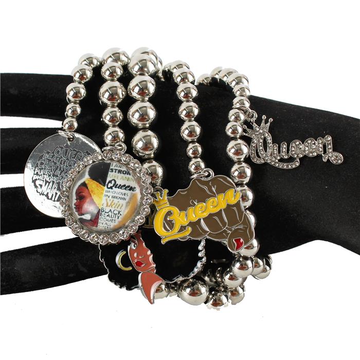 Fashion Bead With Charms 5 Layered Bracelet