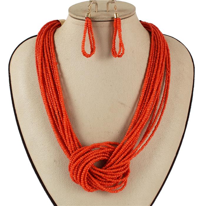 Fashion Bead Multilayered Necklace Set