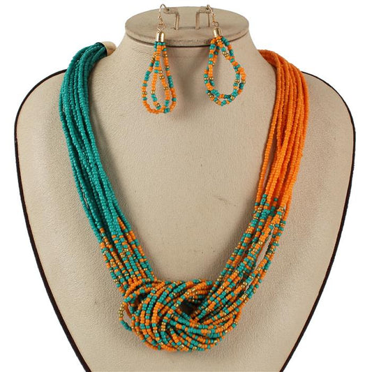 Fashion Bead Multilayered Necklace Set