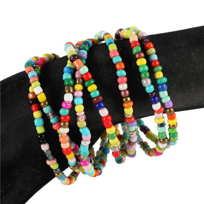 Multilayered Bead Stretch Bracelet