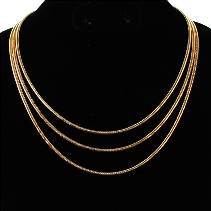 Made In Korea Snake Chain 3 Row Necklace