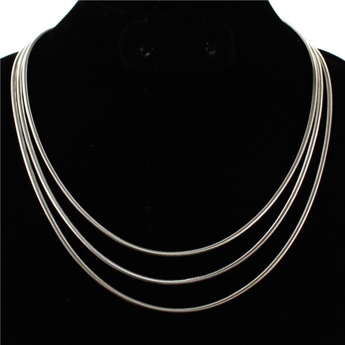 Made In Korea Snake Chain 3 Row Necklace