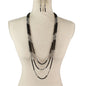 Bead 3 Layered Long Necklace Set