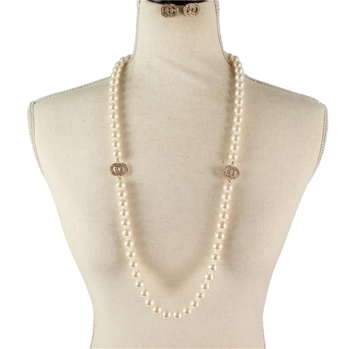 Pearl Long Necklace Set