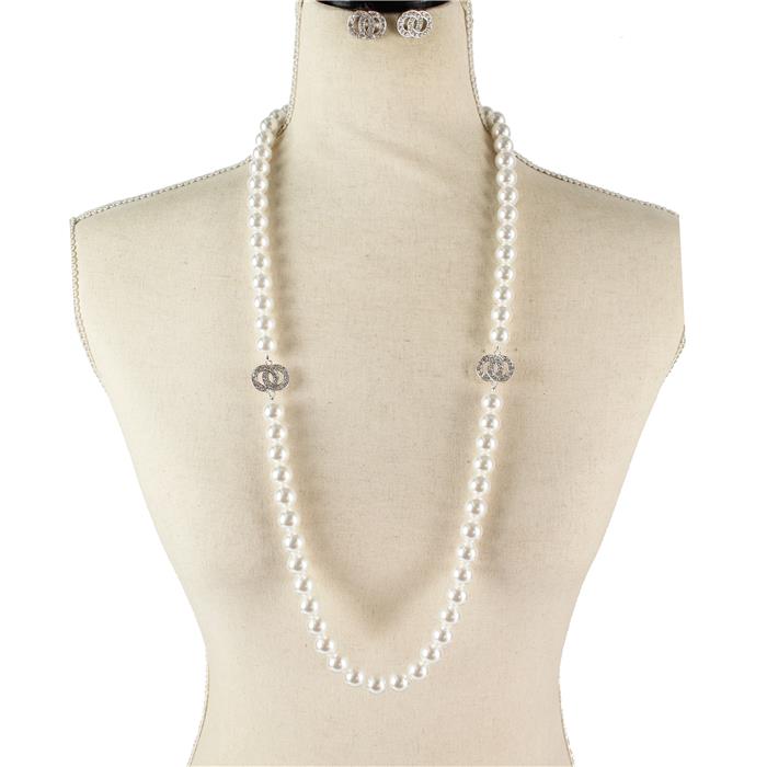 Pearl Long Necklace Set