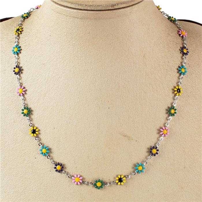 Daisy Flower Necklace Made In Korea