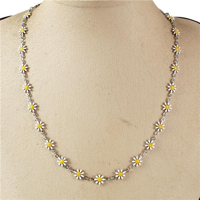 Daisy Flower Necklace Made In Korea