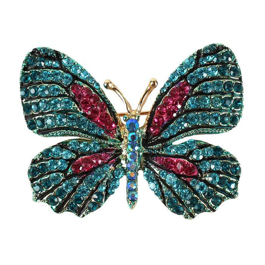 Rhinestones Butterfly Brooch