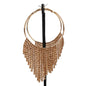 Rhinestons Hoop Fringe Earring