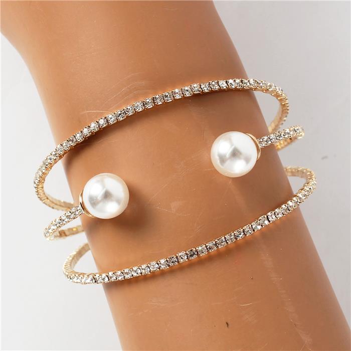 Pearl Rhinestones Bangle