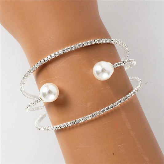 Pearl Rhinestones Bangle