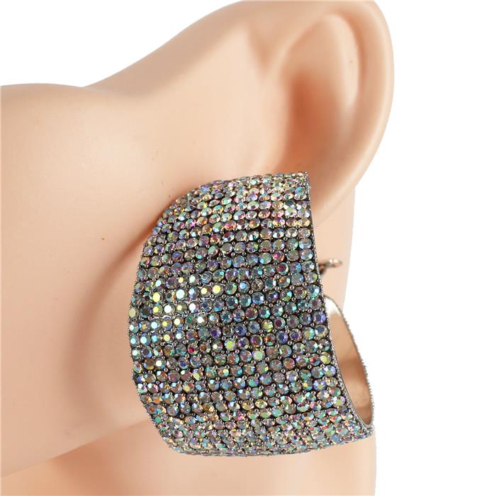 Rhinestones Thick Hoop Earring