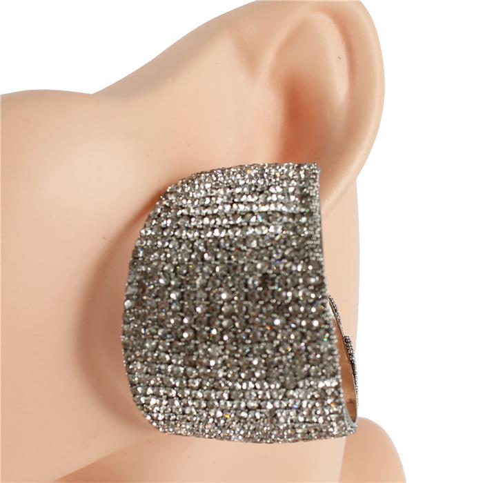 Rhinestones Thick Hoop Earring