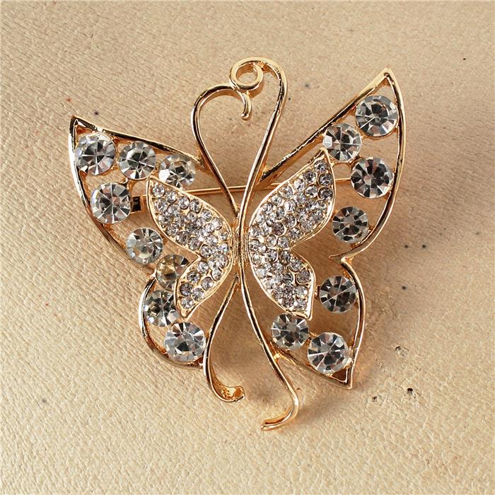 Crystal Butterfly Brooch