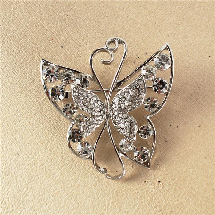 Crystal Butterfly Brooch