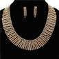 Rhinestones 10 Row Necklace Set