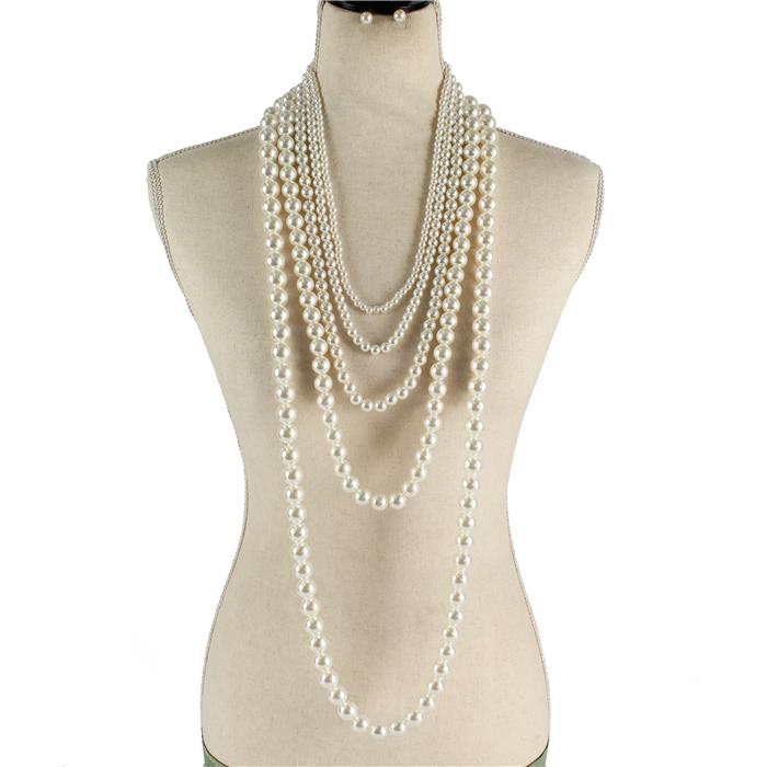 Pearl 5 Layer Necklace Set