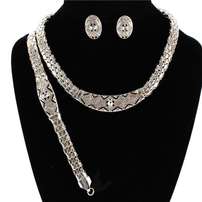 Metal Chain Stones 3Pcs Necklace Set