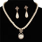 Pearl With Crystal Necklace Set