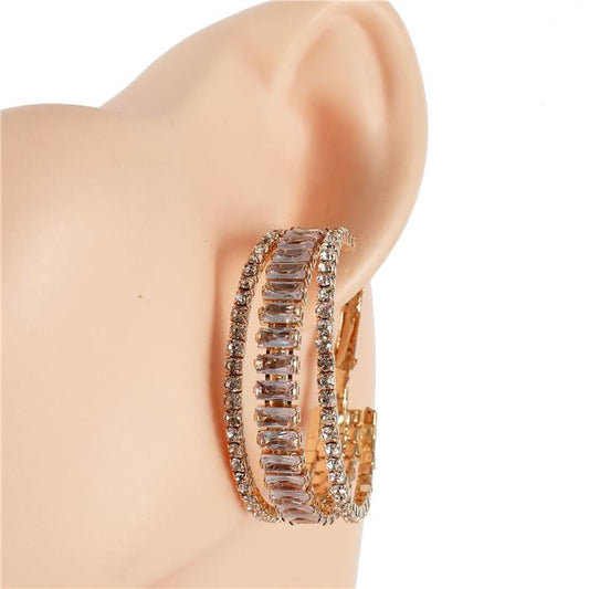 40 MM Rhinestones Hoop Earring