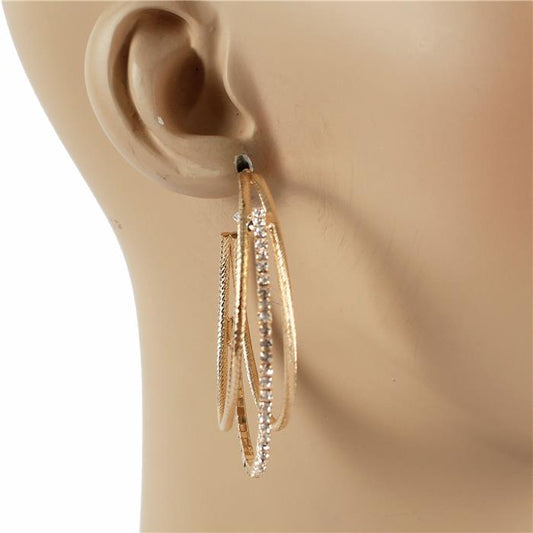 60 MM Rhinestones Hoop Earring