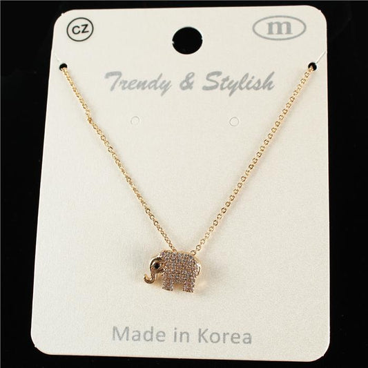 CZ Elephone Necklace Made In Korea