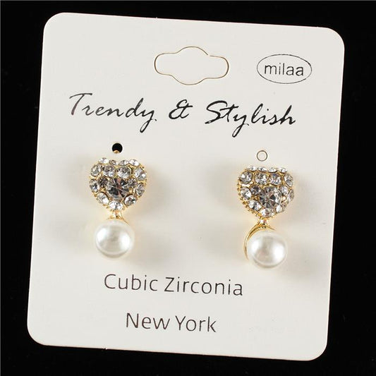 CZ Pearl Stud Earring