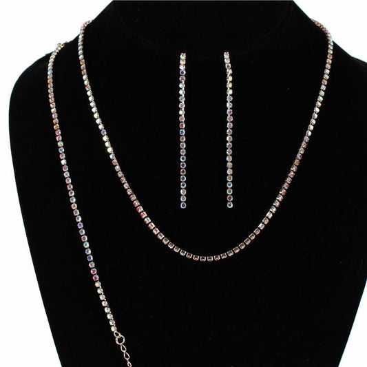 3 PC Rhinestones Necklace Set