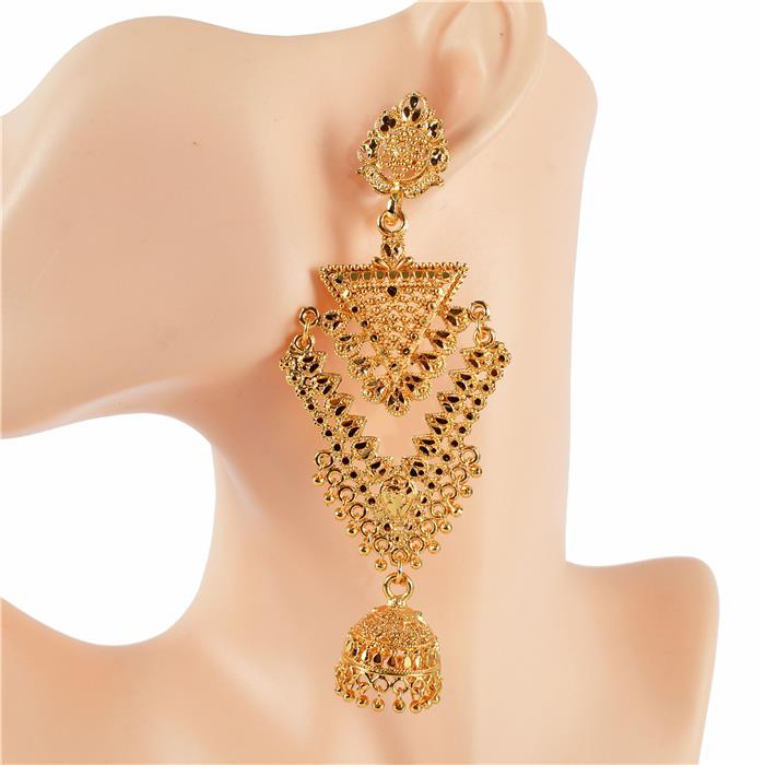 Golden Metal Chandelier Earring