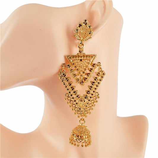 Golden Metal Chandelier Earring