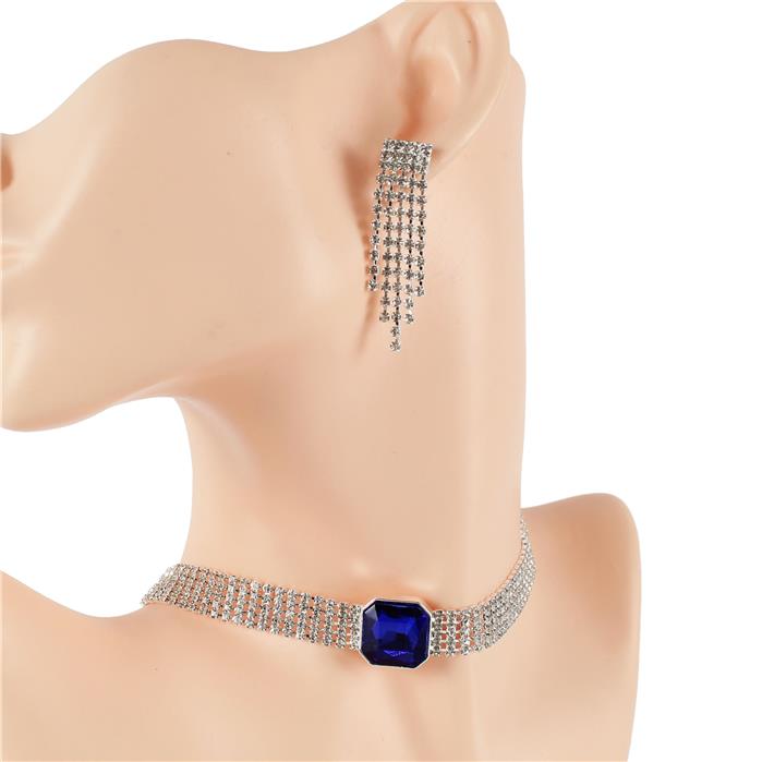 5 Row Rhinestones Choker Set