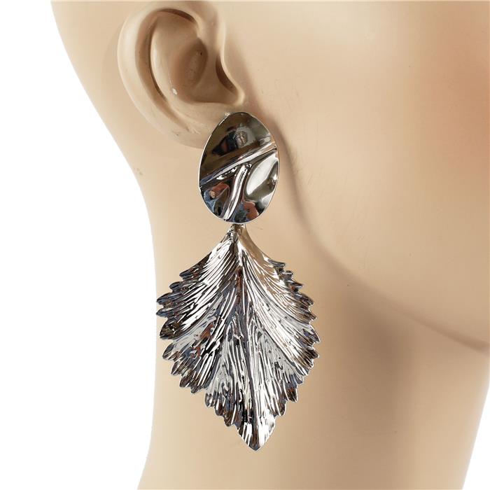 Metal Leaf Dangle Earring