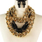 Fashion 3 Row Link Chain  Necklace Set