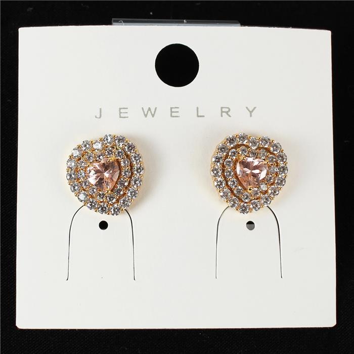 CZ Heart Stud Earring