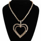 Rhinestones Heart Charm Necklace